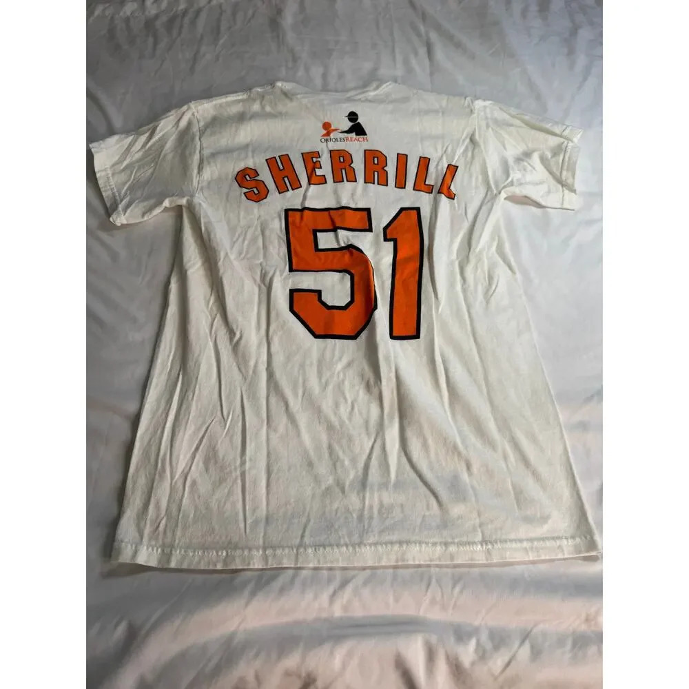 Baltimore Orioles MLB Vintage Tee George Sherrill 51 - Picture 6 of 8